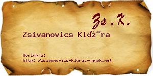 Zsivanovics Klára névjegykártya